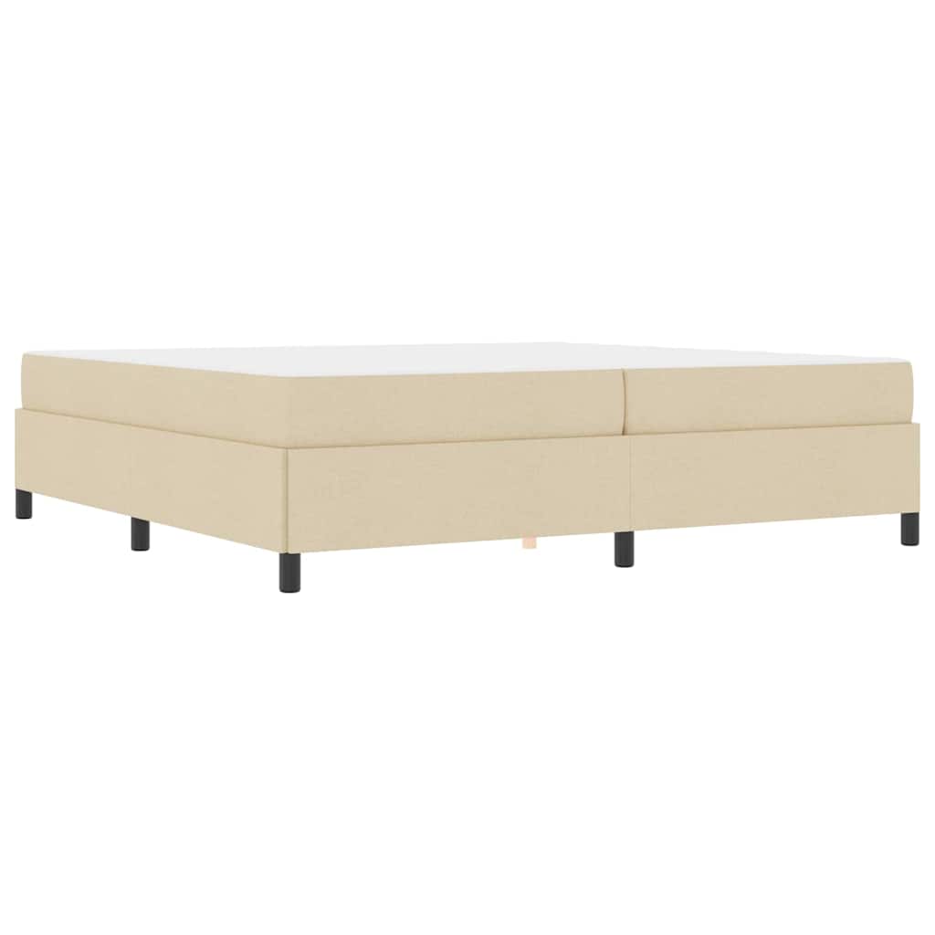 Box spring seng Creme og Sort 200 x 200 cm