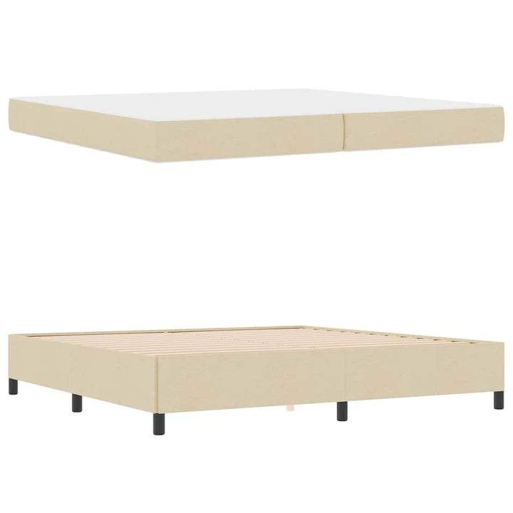 Box spring seng Creme og Sort 200 x 200 cm