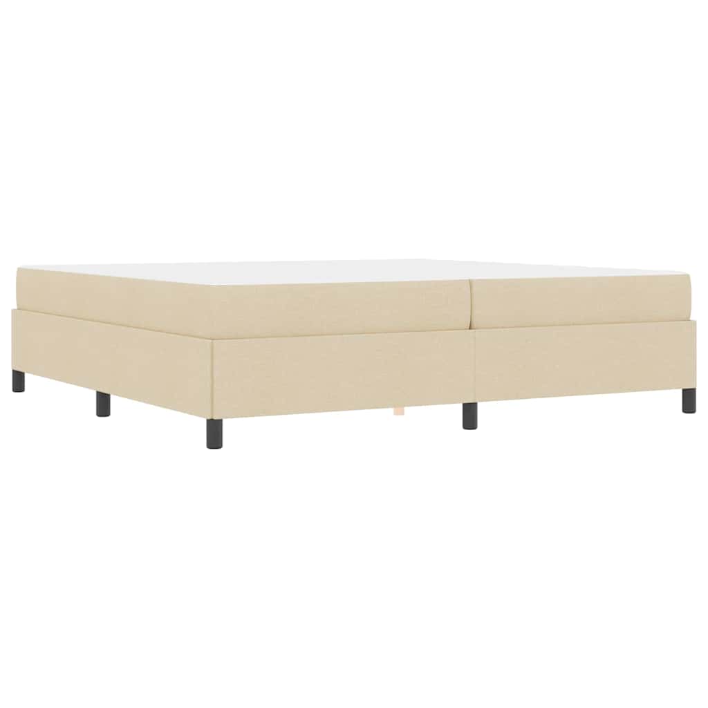 Box spring seng Creme og Sort 200 x 200 cm