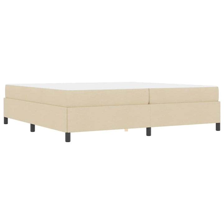 Box spring seng Creme og Sort 200 x 200 cm