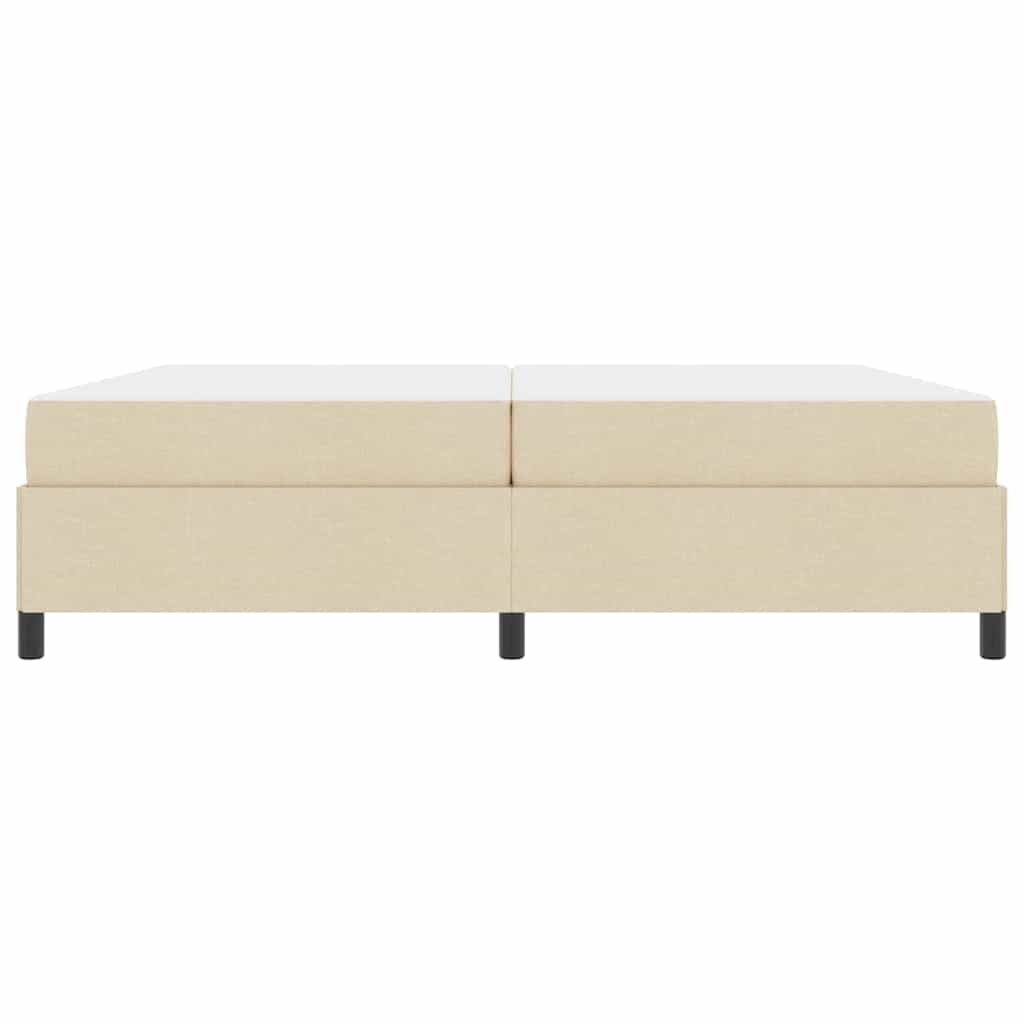 Box spring seng Creme og Sort 200 x 200 cm
