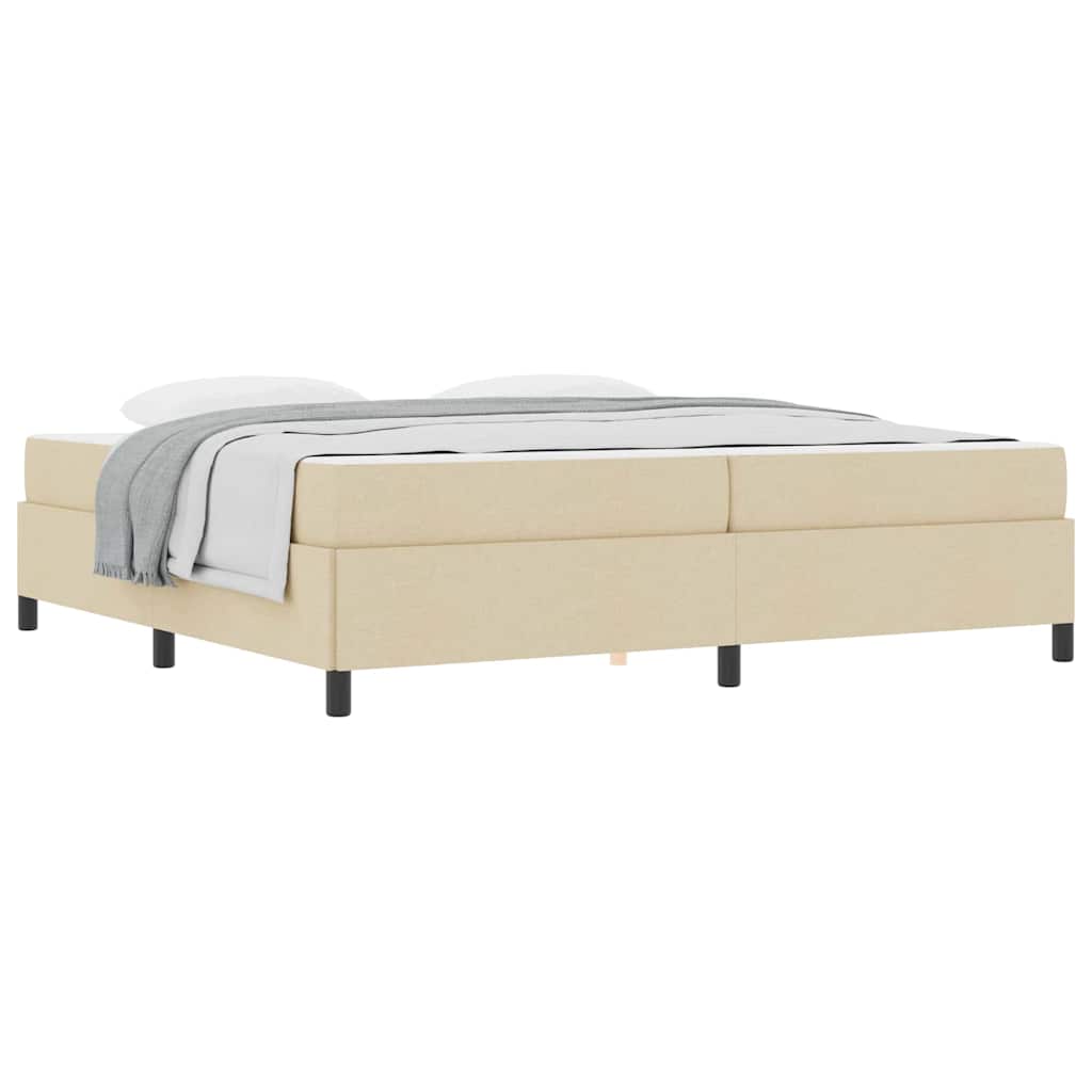 Box spring seng Creme og Sort 200 x 200 cm