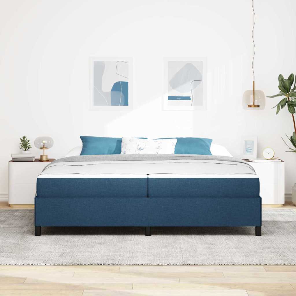Box spring seng Blå og Sort 200 x 200 cm