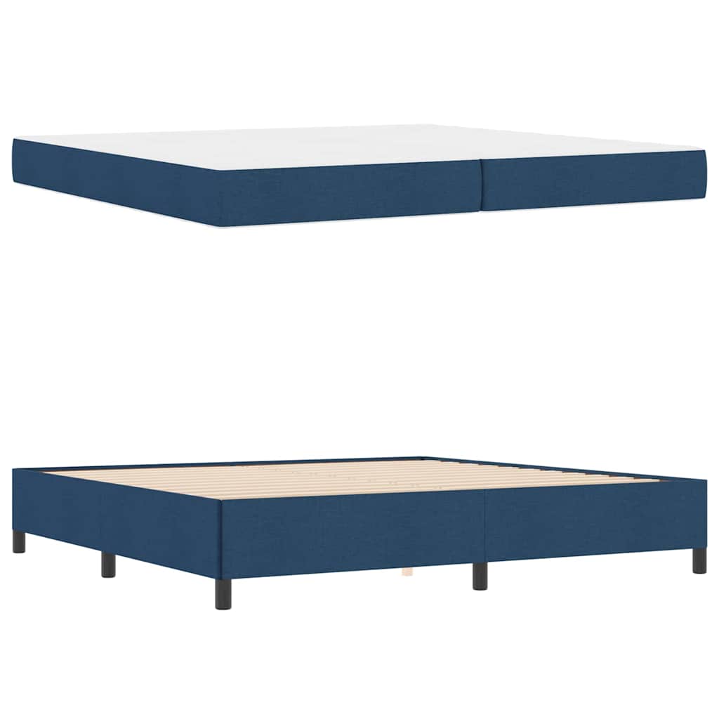 Box spring seng Blå og Sort 200 x 200 cm