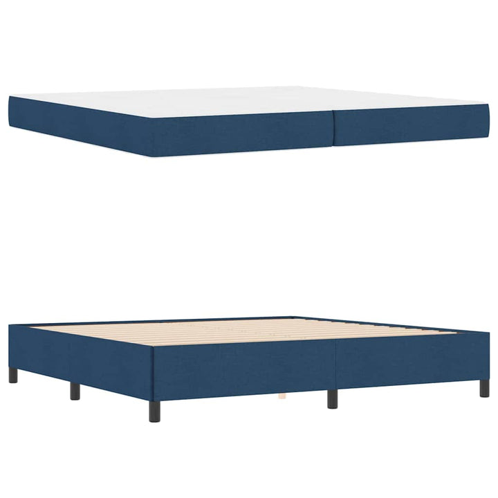 Box spring seng Blå og Sort 200 x 200 cm