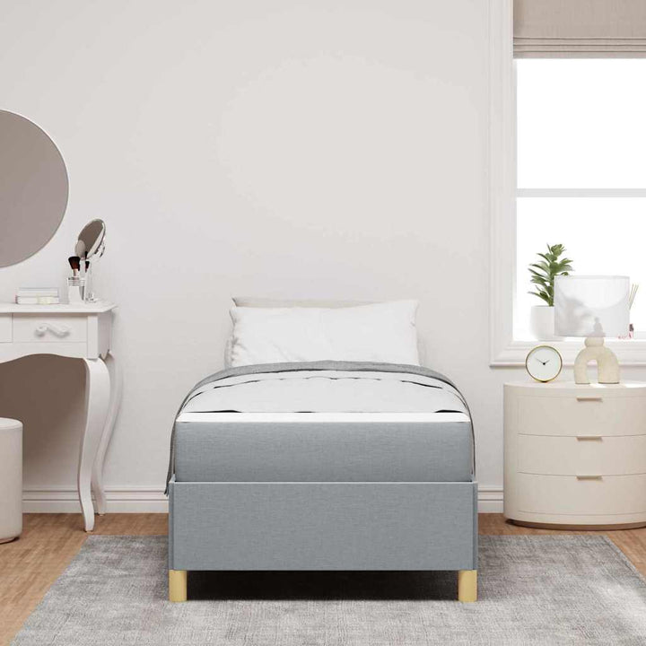 Box spring seng Lys grå og brun og hvid 80 x 200 cm Stof