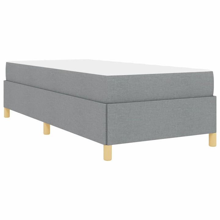 Box spring seng Lys grå og brun og hvid 80 x 200 cm Stof