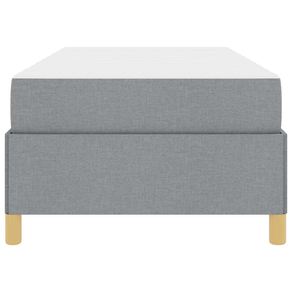 Box spring seng Lys grå og brun og hvid 80 x 200 cm Stof