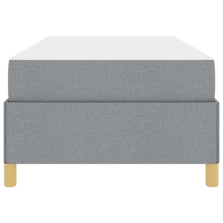 Box spring seng Lys grå og brun og hvid 80 x 200 cm Stof