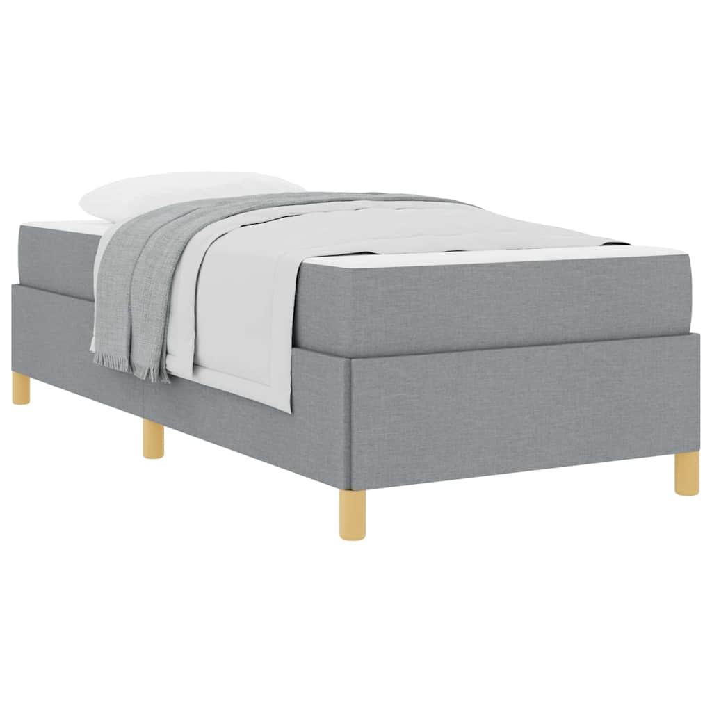 Box spring seng Lys grå og brun og hvid 80 x 200 cm Stof