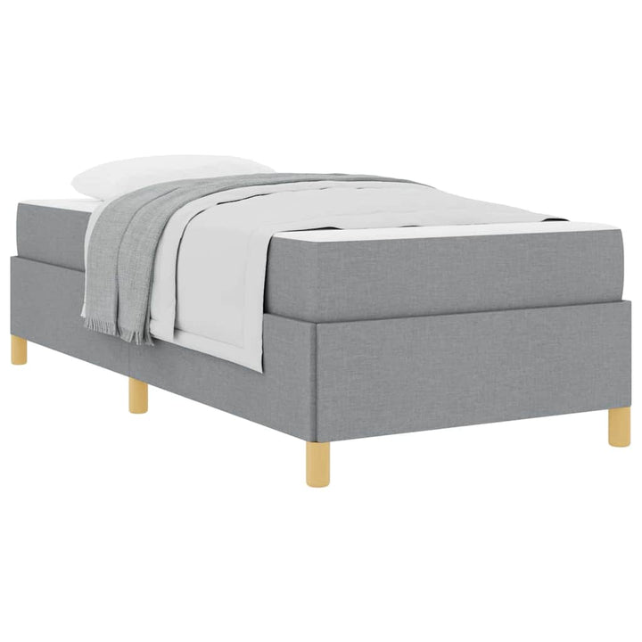 Box spring seng Lys grå og brun og hvid 80 x 200 cm Stof
