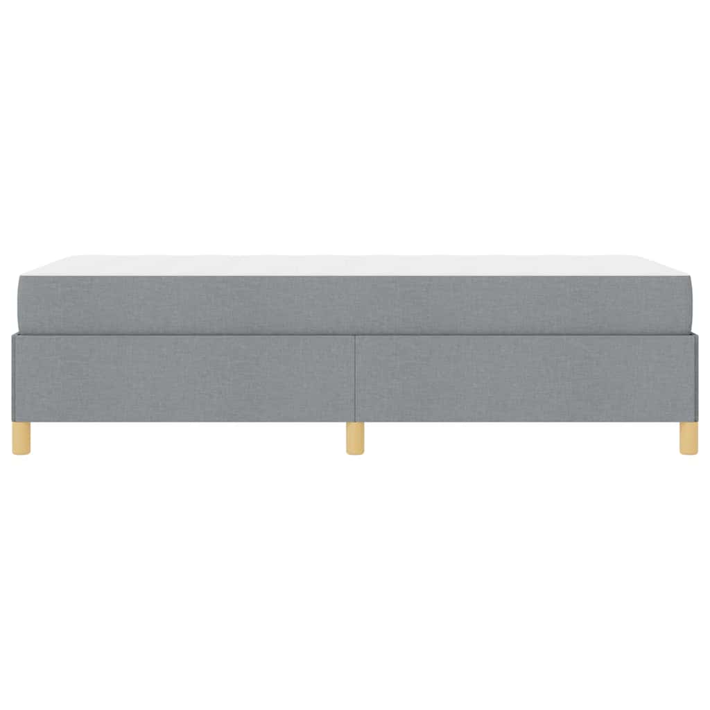 Box spring seng Lys grå og brun og hvid 80 x 200 cm Stof