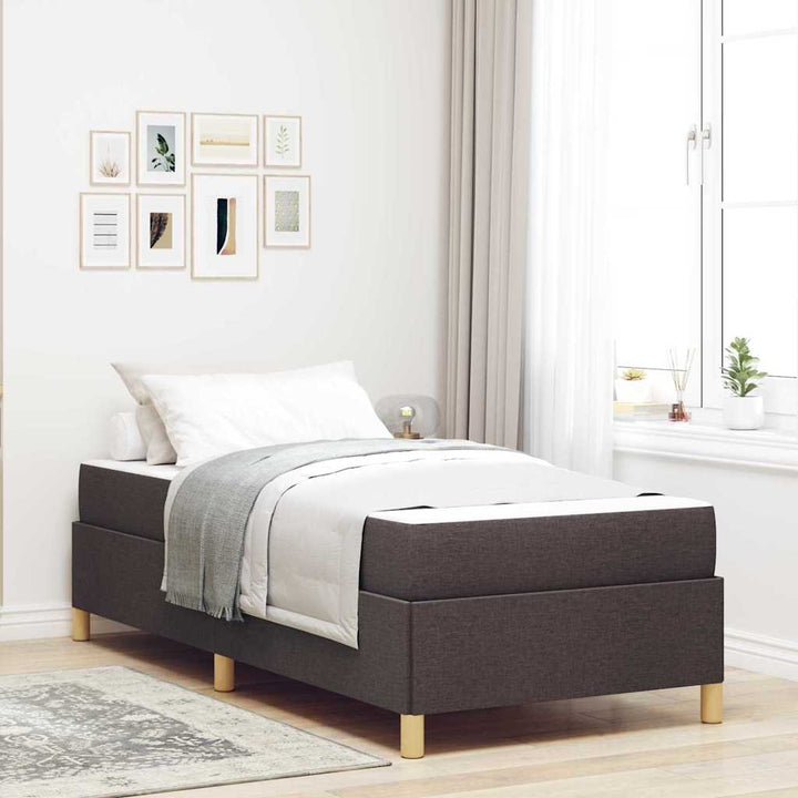 Box spring seng Brun og Hvid og Mørkebrun 80 x 200 cm Stof