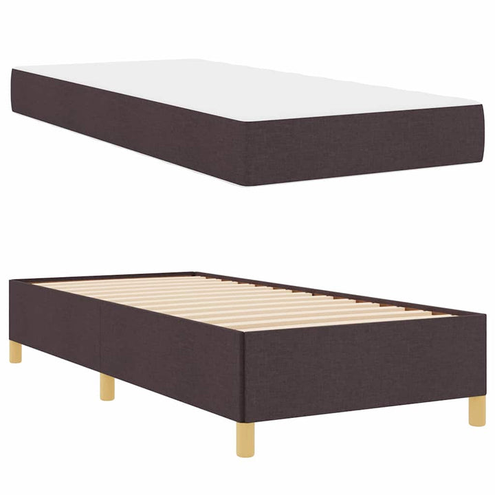 Box spring seng Brun og Hvid og Mørkebrun 80 x 200 cm Stof