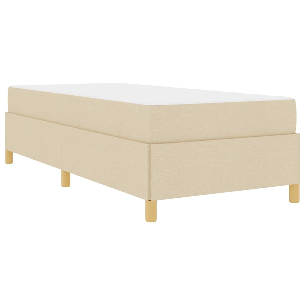 Box spring seng Creme og brun og hvid 80 x 200 cm Stof