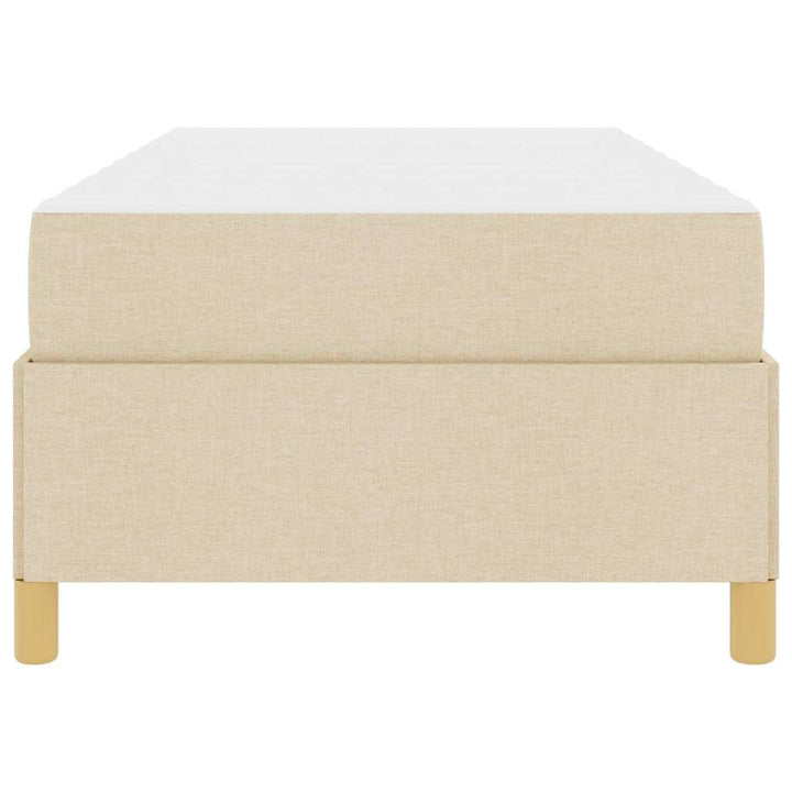 Box spring seng Creme og brun og hvid 80 x 200 cm Stof