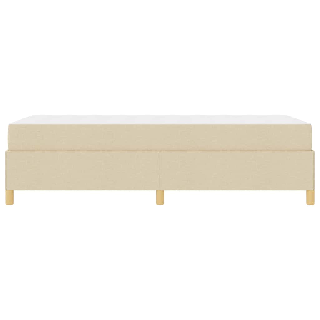 Box spring seng Creme og brun og hvid 80 x 200 cm Stof