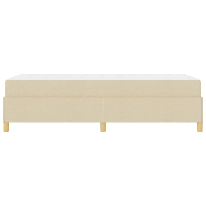 Box spring seng Creme og brun og hvid 80 x 200 cm Stof