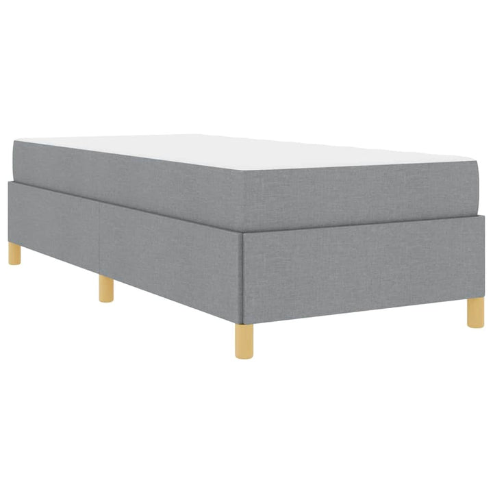 Box spring seng Lys grå og Hvid og Lys grå 90 x 190 cm Stof