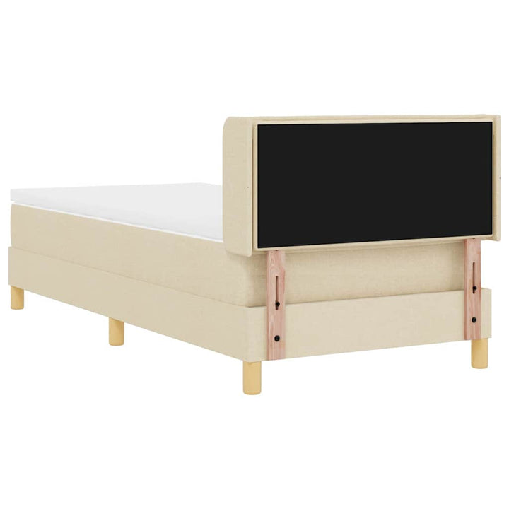 Boks-madrasseng med madras Creme 80 x 200 cm Stof