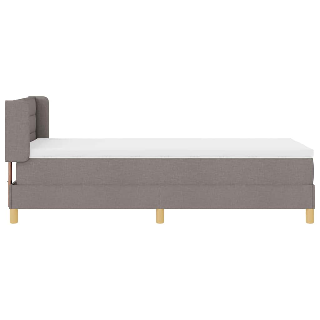 Boks-madrasseng med madras Gråbrun 90 x 190 cm Stof