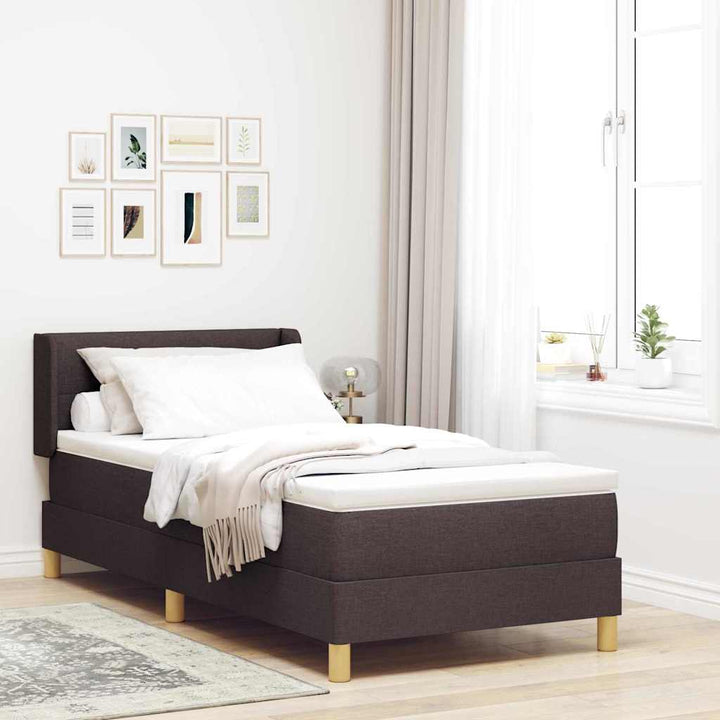 Box spring seng Hvid og Mørk Brun 90 x 190 cm Pocket fjedre