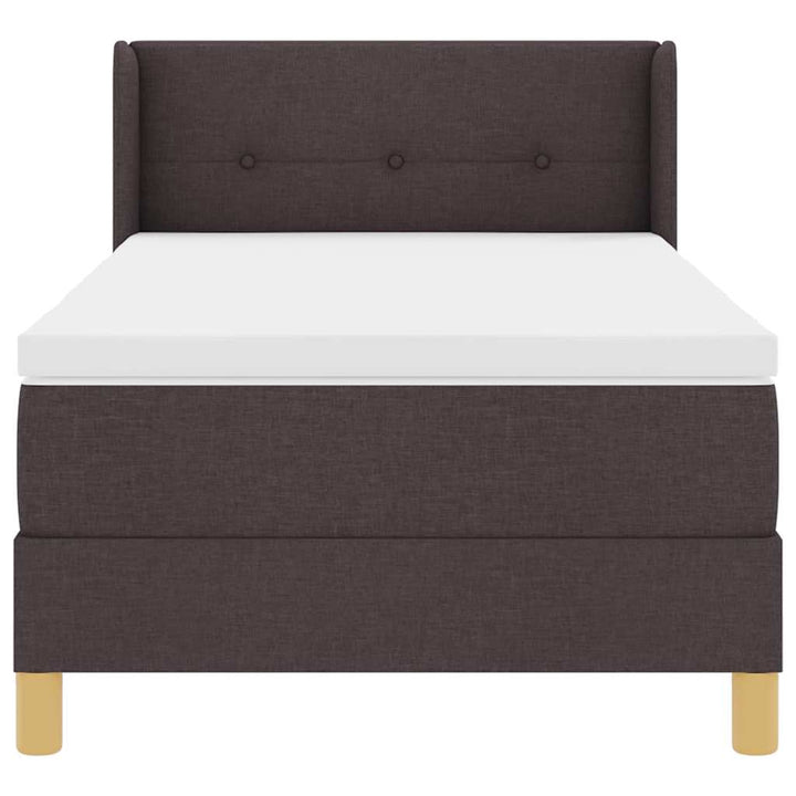 Box spring seng Hvid og Mørk Brun 90 x 190 cm Pocket fjedre
