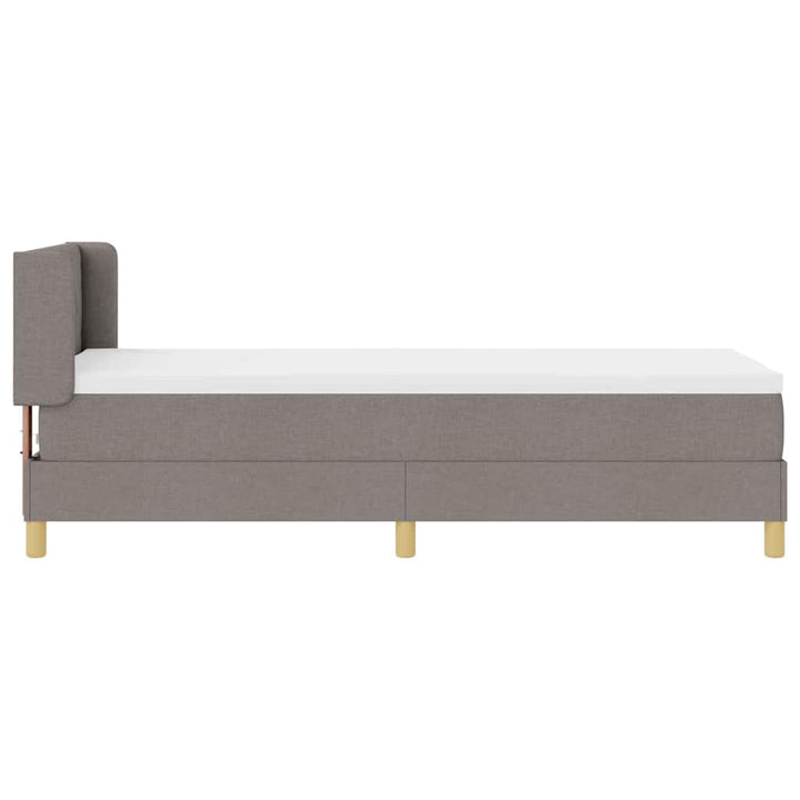 Boks-madrasseng med madras Gråbrun 80 x 200 cm Stof