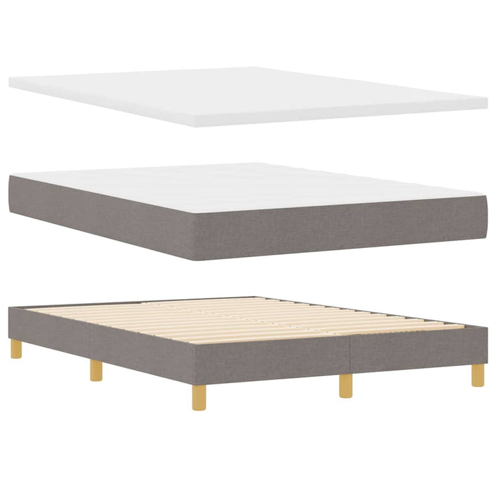 Boks-madrasseng med madras Gråbrun 140 x 190 cm Stof