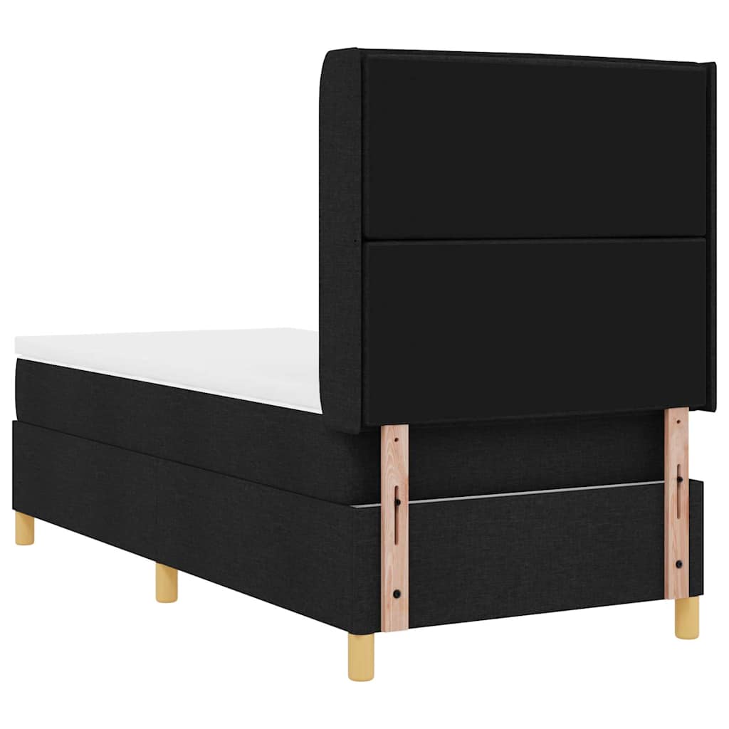 Boks-madrasseng med madras Sort 100 x 200 cm Stof