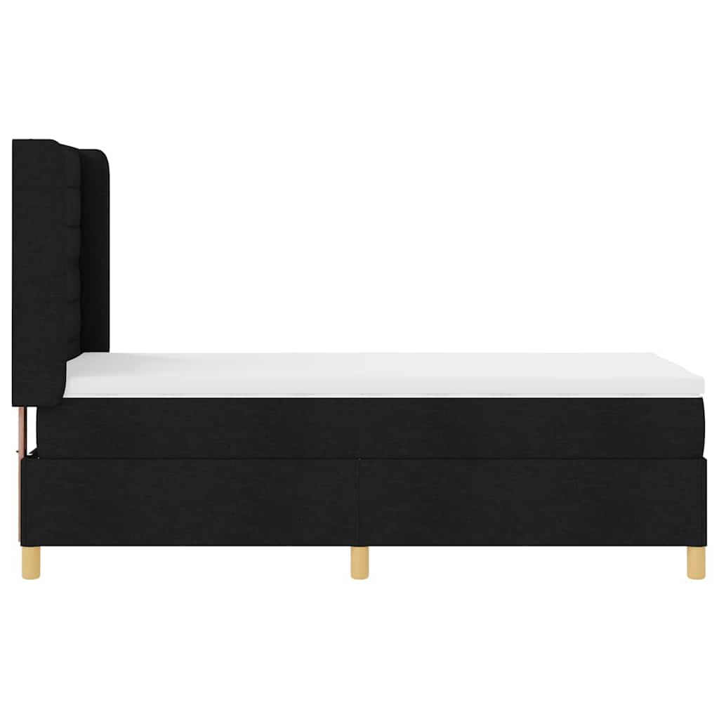 Boks-madrasseng med madras Sort 100 x 200 cm Stof