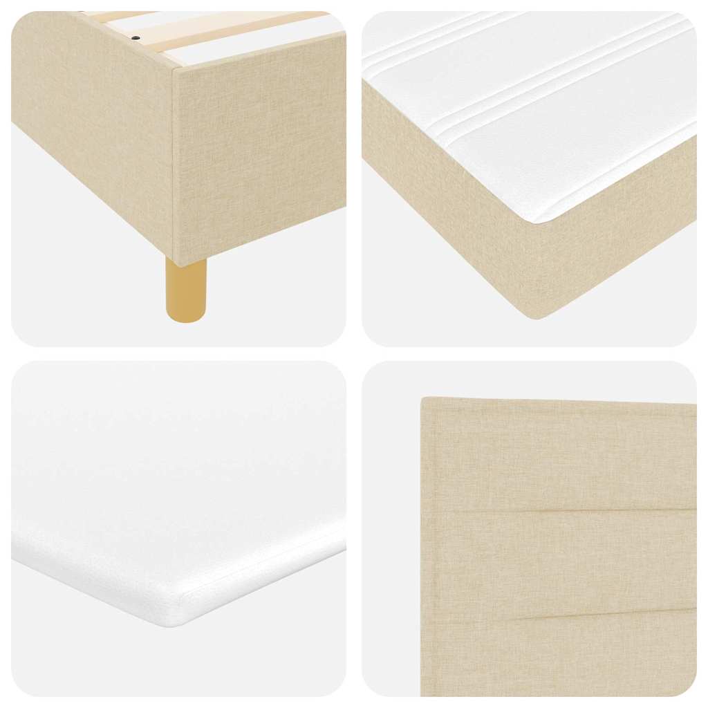 Boks-madrasseng med madras Creme 100 x 200 cm Stof