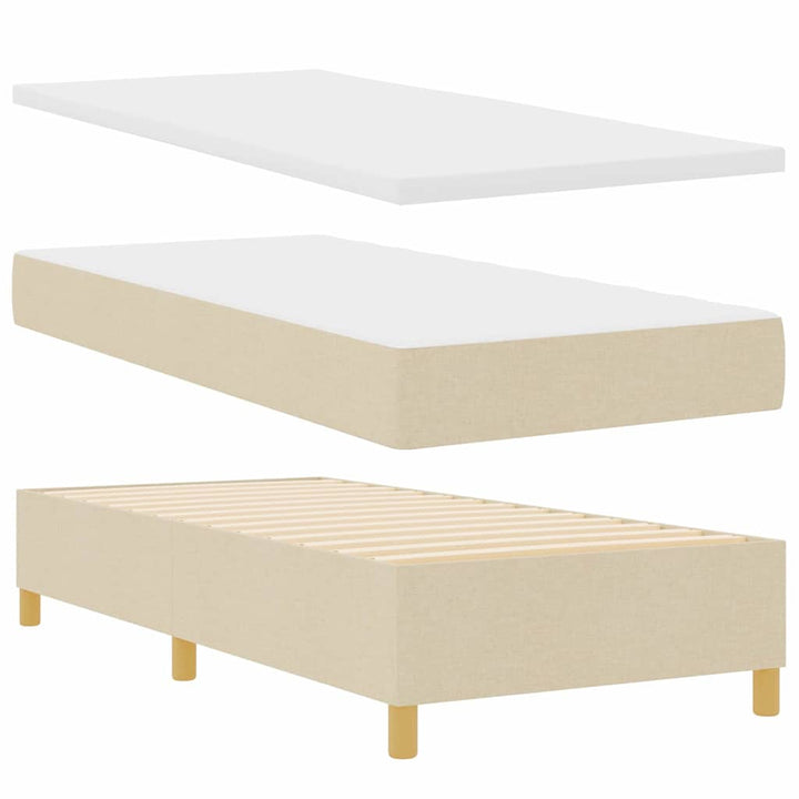 Boks-madrasseng med madras Creme 100 x 200 cm Stof