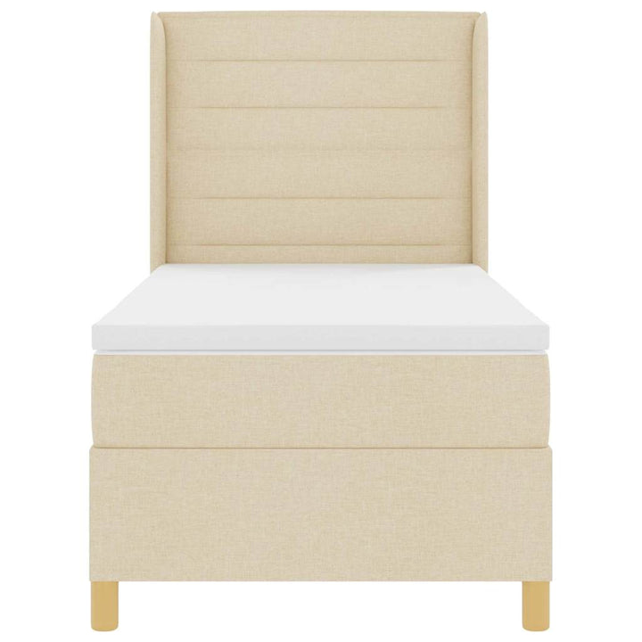 Boks-madrasseng med madras Creme 100 x 200 cm Stof