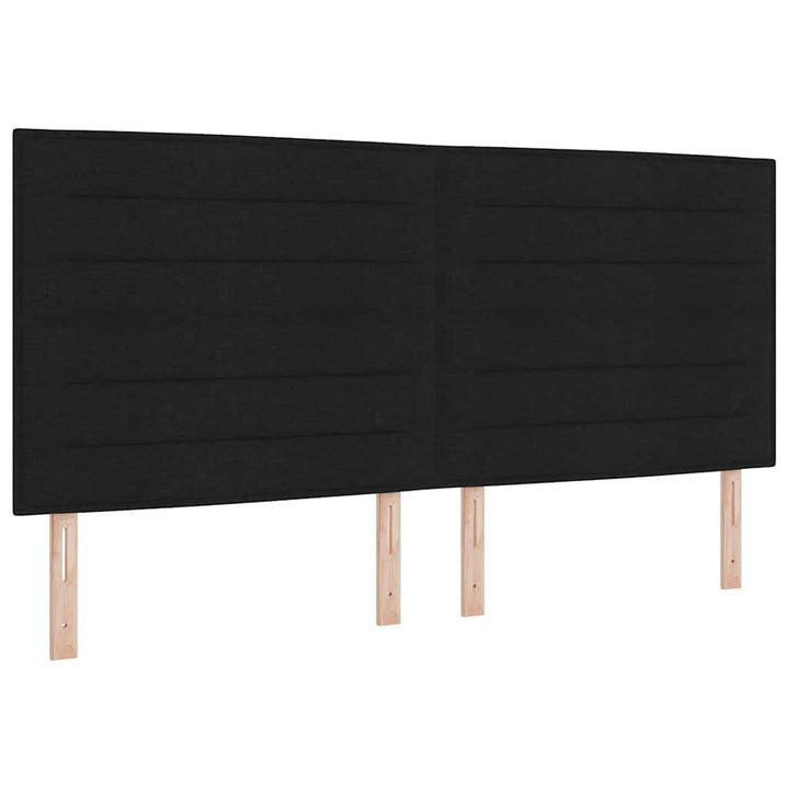 Boks-madrasseng med madras Sort 200 x 200 cm Stof