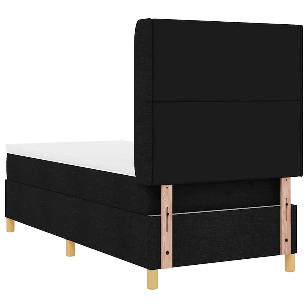Boks-madrasseng med madras Sort 100 x 200 cm Stof