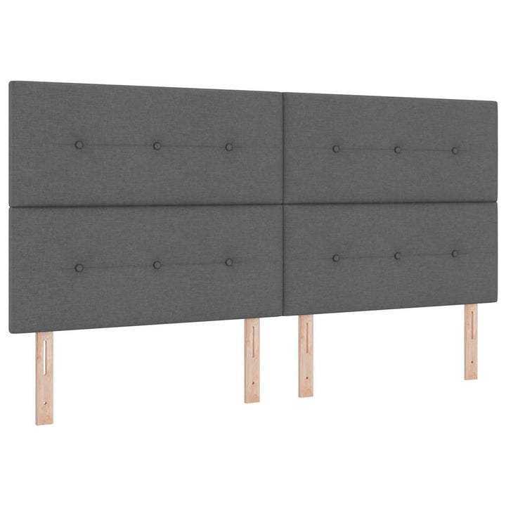 Boks-madrasseng med madras Mørkegrå 200 x 200 cm Stof