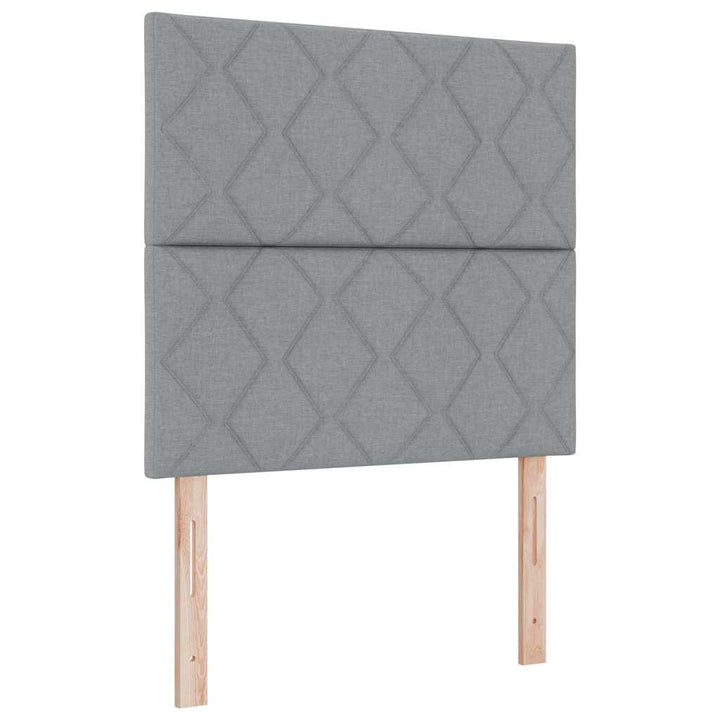 Boks-madrasseng med madras Lysegrå 100 x 200 cm Stof