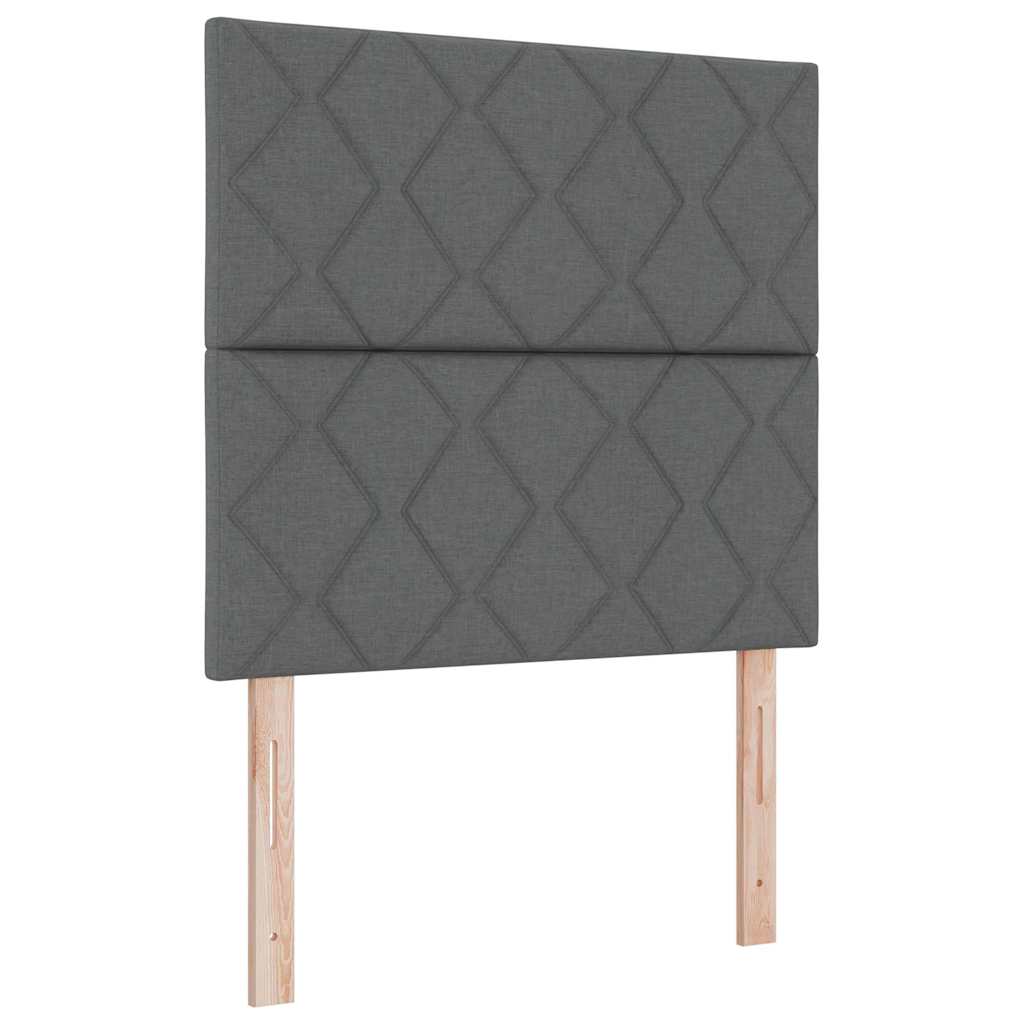 Boks-madrasseng med madras Mørkegrå 100 x 200 cm Stof