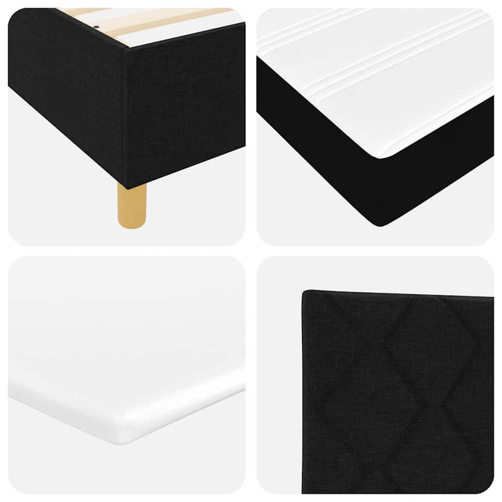 Boks-madrasseng med madras Sort 100 x 200 cm Stof