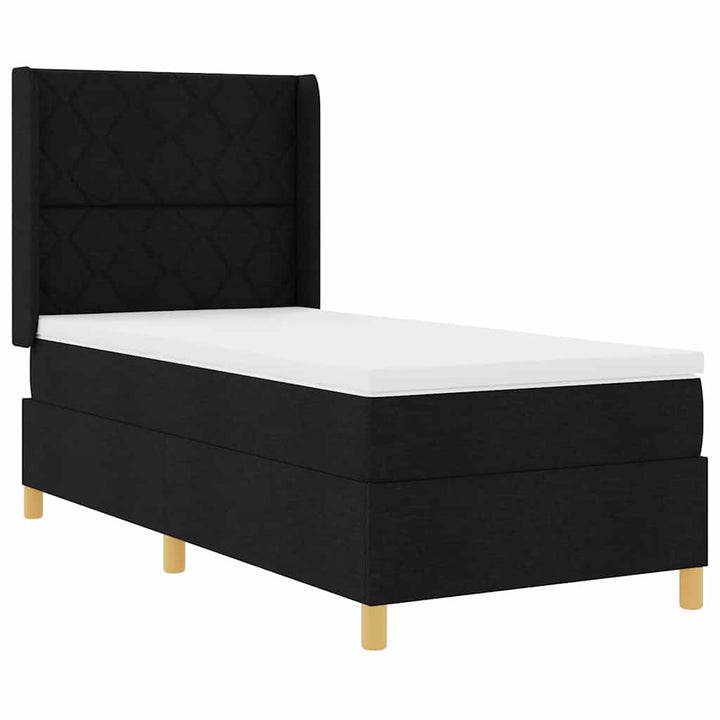 Boks-madrasseng med madras Sort 100 x 200 cm Stof