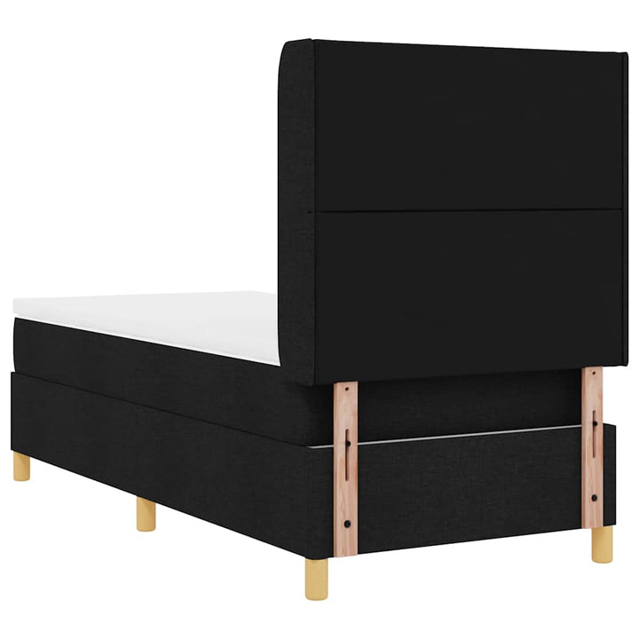 Boks-madrasseng med madras Sort 100 x 200 cm Stof