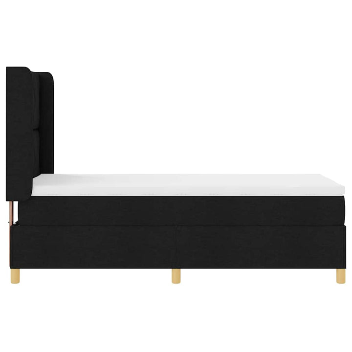 Boks-madrasseng med madras Sort 100 x 200 cm Stof