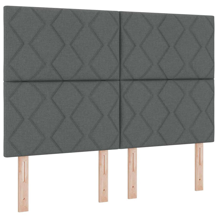Boks-madrasseng med madras Mørkegrå 140 x 190 cm Stof