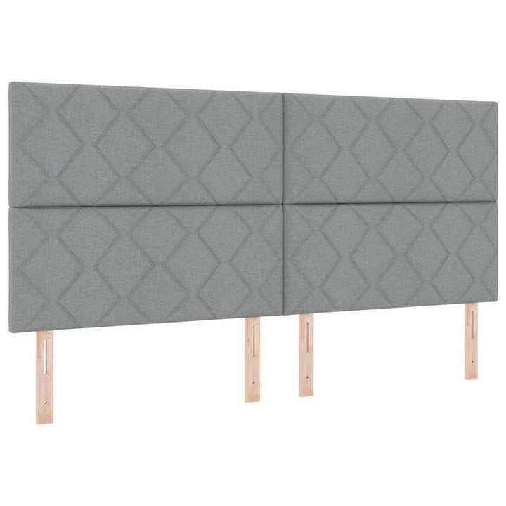 Boks-madrasseng med madras Lysegrå 200 x 200 cm Stof