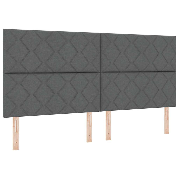 Boks-madrasseng med madras Mørkegrå 200 x 200 cm Stof