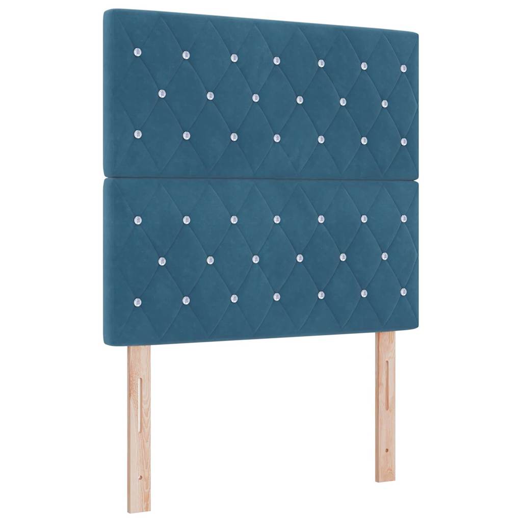 Box spring seng med hovedgærde Blå 100 x 200 cm Fløjl