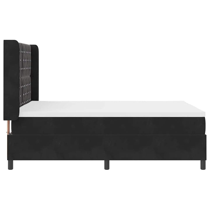 Box spring seng med hovedgærde Sort 160 x 200 cm Fløjl