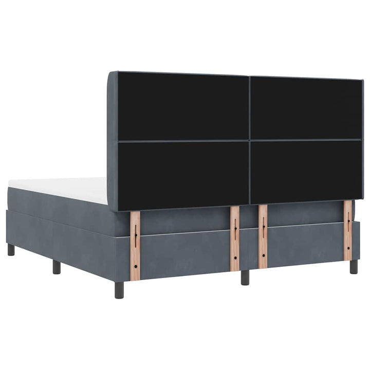 Box spring seng med hovedgærde Mørkegrå 180 x 200 cm Fløjl