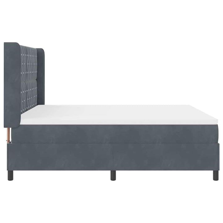 Box spring seng med hovedgærde Mørkegrå 180 x 200 cm Fløjl